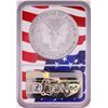 Image 2 : 2019-W $1 Proof American Silver Eagle Coin NGC PF70 Ultra Cameo Memorial Day Flag Core