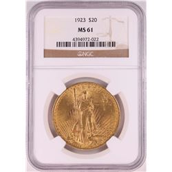 1923 $20 St. Gaudens Double Eagle Gold Coin NGC MS61