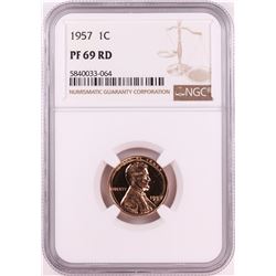 1957 Proof Lincoln Wheat Cent Coin NGC PF69RD