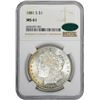 Image 2 : 1881-S $1 Morgan Silver Dollar Coin NGC MS61 CAC Amazing Toning