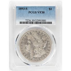 1893-S $1 Morgan Silver Dollar Coin PCGS VF30