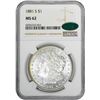 Image 2 : 1881-S $1 Morgan Silver Dollar Coin NGC MS62 CAC Amazing Toning