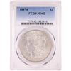 Image 1 : 1887/6 $1 Morgan Silver Dollar Coin PCGS MS62