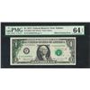 Image 1 : 1974 $1 Federal Reserve Note Partial Offset Printing Error PMG Ch. Uncirculated 64EPQ