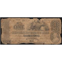 1859 $1 Hunterdon County Bank Obsolete Note