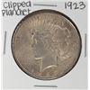 Image 1 : 1923 $1 Peace Silver Dollar Coin - Clipped Planchet Error