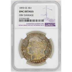 1893-CC $1 Morgan Silver Dollar Coin NGC UNC Details