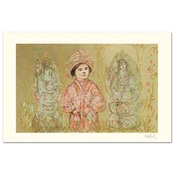 Edna Hibel (1917-2014) "Willie and Two Quan Yins" Limited Edition Lithograph