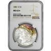 Image 2 : 1881-S $1 Morgan Silver Dollar Coin NGC MS62* Star Amazing Toning