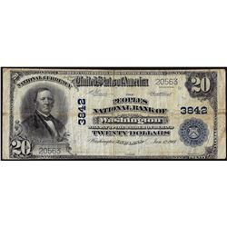 1902PB $20 Peoples National Bank of Washington, IN CH# 3842 National Currency Note