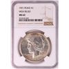 Image 1 : 1921 $1 High Relief Peace Silver Dollar Coin NGC MS62