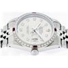 Image 3 : Rolex Men's Stainless Steel Gray Diamond & Ruby Datejust Wristwatch