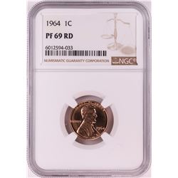 1964 Proof Lincoln Memorial Cent Coin NGC PF69RD