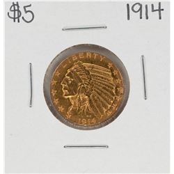 1914-D $5 Indian Head Half Eagle Gold Coin