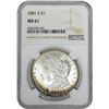 Image 1 : 1881-S $1 Morgan Silver Dollar Coin NGC MS61 Amazing Toning