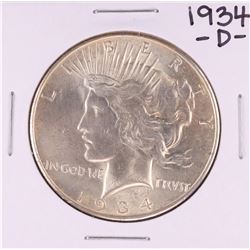 1934-D $1 Peace Silver Dollar Coin