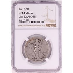 1921-S Walking Liberty Half Dollar Coin NGC Fine Details