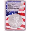 Image 1 : 2019-W $1 Burnished American Silver Eagle Coin NGC MS70 Independence Day Flag Core