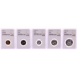 1958 (5) Coin Proof Set Graded NGC PF66