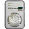 Image 2 : 1881-S $1 Morgan Silver Dollar Coin NGC MS62 CAC Amazing Toning