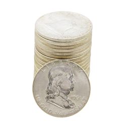 Roll of (20) Brilliant Uncirculated 1961 Franklin Half Dollar Coins