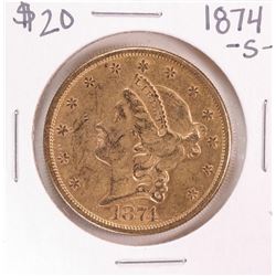 1874-S $20 Liberty Head Double Eagle Gold Coin