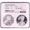 Image 1 : 2007 $1 American Silver Eagle Coin Set NGC MS69/PF69 Ultra Cameo