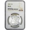 Image 2 : 1881-S $1 Morgan Silver Dollar Coin NGC MS62 Amazing Toning