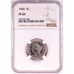 1900 Proof Liberty V Nickel Coin NGC PF65