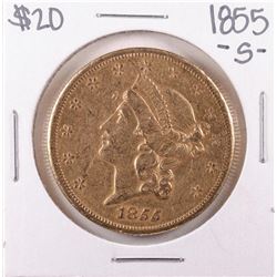 1855-S Type 1 $20 Liberty Head Double Eagle Gold Coin