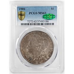 1901 $1 Morgan Silver Dollar Coin PCGS MS62 CAC