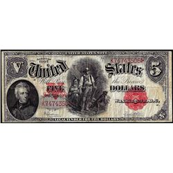 1907 $5 Woodchopper Legal Tender Note