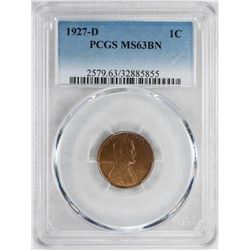 1927-D Lincoln Wheat Cent Coin PCGS MS63BN