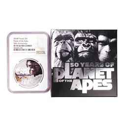 2018P Tuvalu $1 Proof Planet of the Apes Silver Coin NGC PF70 Ultra Cameo w/Box & COA