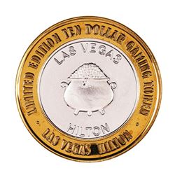 .999 Silver Hilton Las Vegas, Nevada $10 Casino Limited Edition Gaming Token