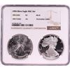 Image 1 : 1996 $1 American Silver Eagle Coin Set NGC MS69/PF69 Ultra Cameo