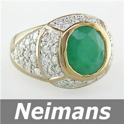 6.25 ct Certified Emerald & VS Diamond Ring 14K