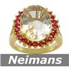 Image 1 : Vintage 10.75 ct Certified Citrine & Ruby Ring 14k Gold