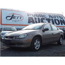 A7 --  2002 CHRYSLER NEON LE  , Brown , 151141  KM's