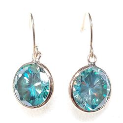 14K Yellow Gold Natural Moissanites(3.7ct) Hand Assembled Dangle Earrings (~weight 1.08g), Appraised