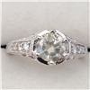 Image 1 : Platinum Light Green Diamond(1.18ct) Diamond(0.2ct) Clarity (I-3), 6 Prong Set F-G Color Clarity(I-1