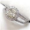 Image 3 : 14K White Gold Diamond(1.01ct) Diamond(0.75ct) 1 Prong Set Clarity(I-2) I Color, 74 Diamonds Clarity