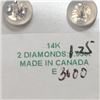 Image 4 : 14K White Gold Diamond(1.25ct) Color(H-I), Clarity (I-1 To I-2) Earrings (~weight 1g), Made in Canad