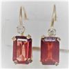 Image 3 : 14K Yellow Gold Garnet Diamond(0.02ct) Earrings, Made in Canada, Suggested Retail Value $400 (Estima