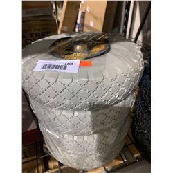 Lot of 4-Prograde Non-Flat Hand Truck Tires - Grey