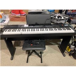 Casio Digital Keyboard w/ Stand - tested and working but has on key stuck up