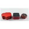 Image 7 : Three Assorted Chinese Red Lacquer Wood Boxes