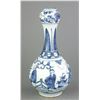 Image 1 : Blue & White Garlic Porcelain Vase Fu Gui Chang Ch