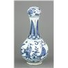 Image 3 : Blue & White Garlic Porcelain Vase Fu Gui Chang Ch