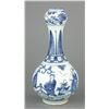 Image 4 : Blue & White Garlic Porcelain Vase Fu Gui Chang Ch